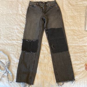 Black jeans with knee patches from BDG